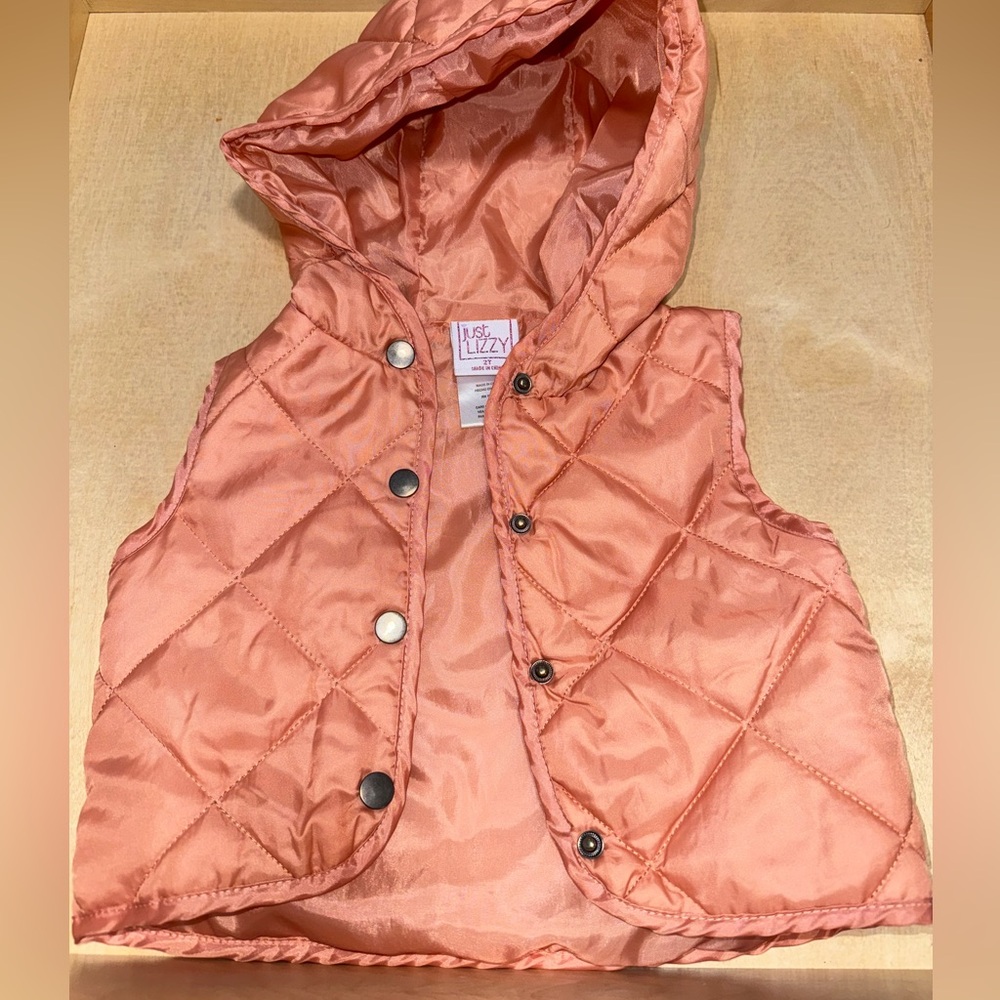 Girls Peach Puffer Vest